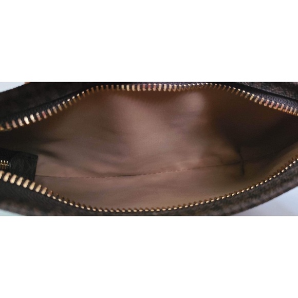 Michael Michael Kors small brown 3 stripe shoulder monogram purse NWT - Picture 8 of 12